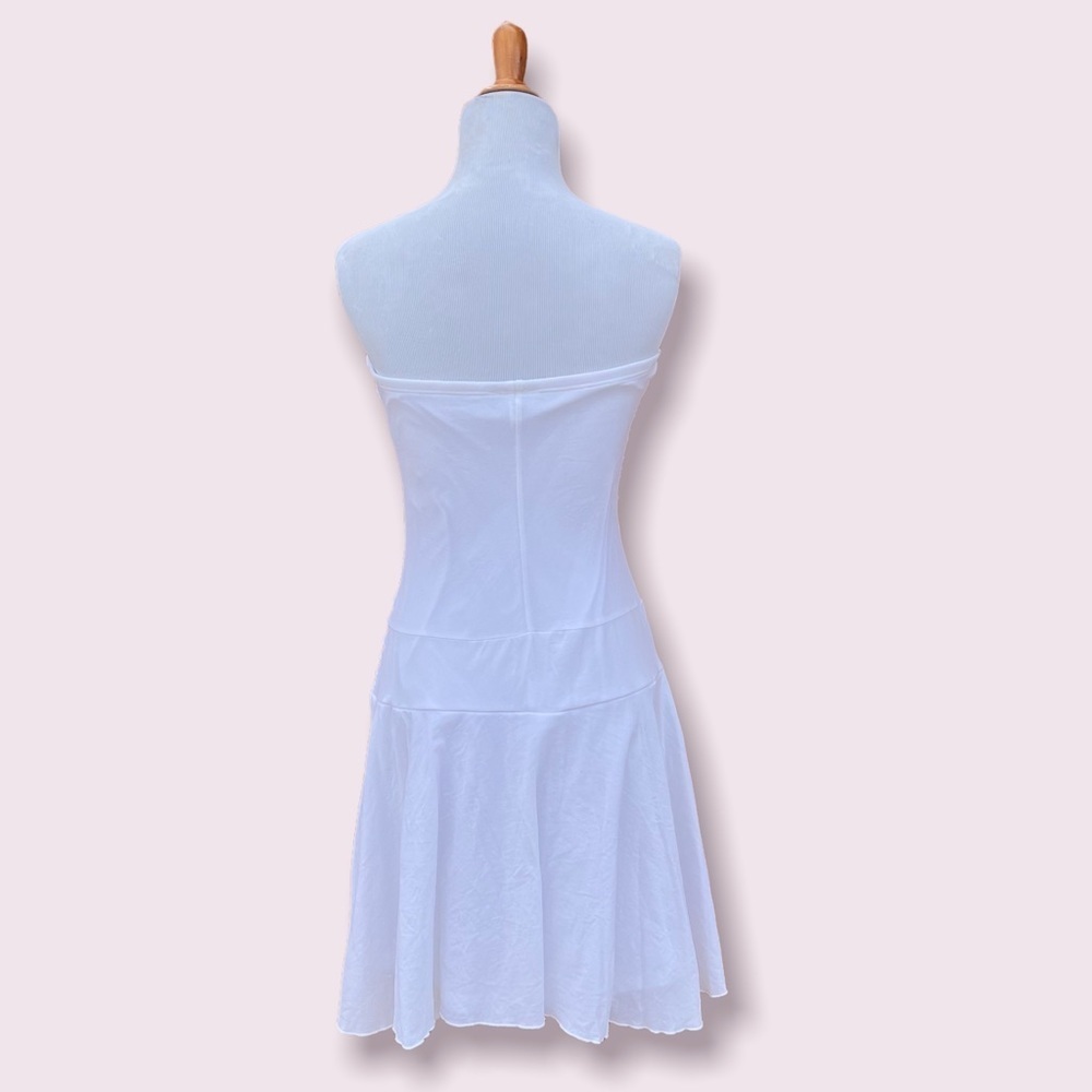White strapless Hot Kiss y2k ruched mini dress - Picture 3 of 4